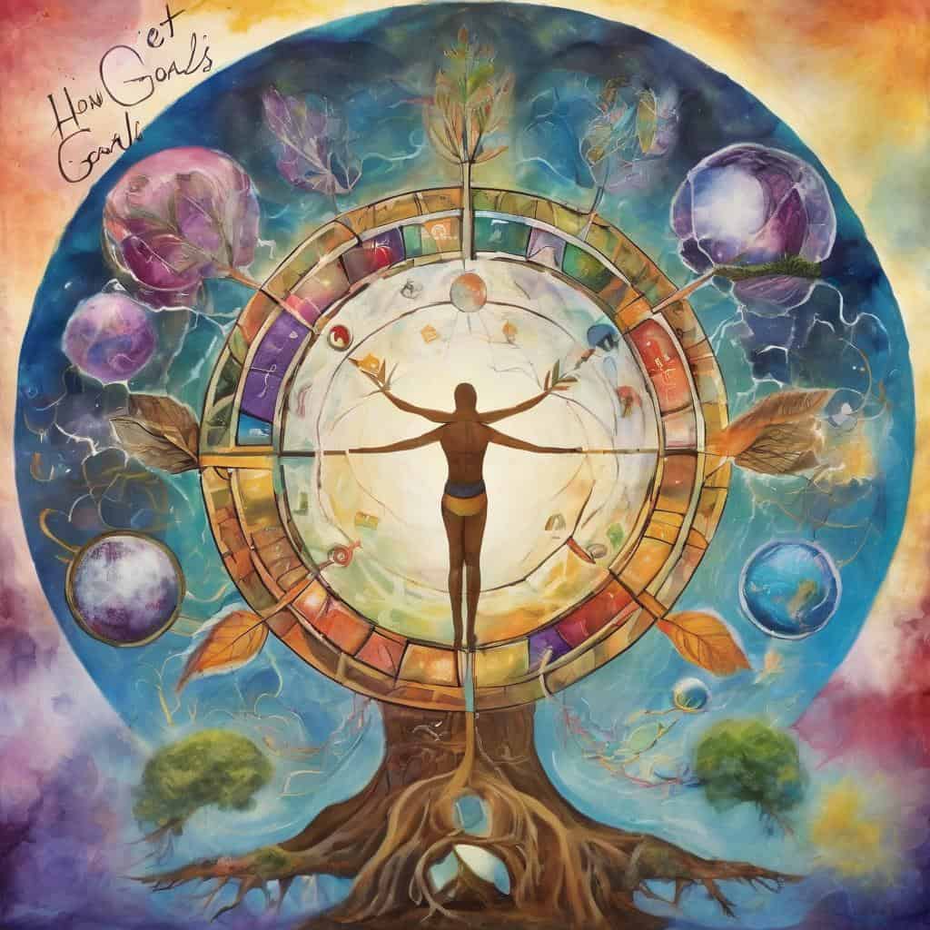 Περιγραφή: Μοντέρνα τέχνη με άνθρωπο και δέντρα, συμβολίζει τη ζωή, την ισορροπία και την αυτογνωσία.